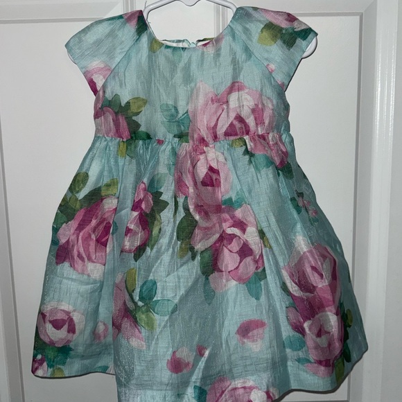 Floral Kids Dress in Blue and Pink - Picture 1 of 4